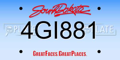 4GI881 South Dakota License Plate
