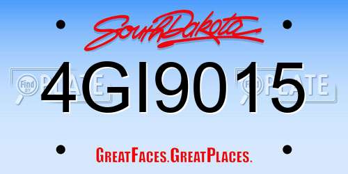 4GI9015 South Dakota License Plate