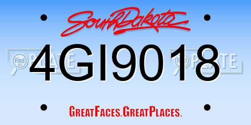 4GI9018 South Dakota License Plate