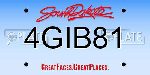 4GIB81 South Dakota License Plate