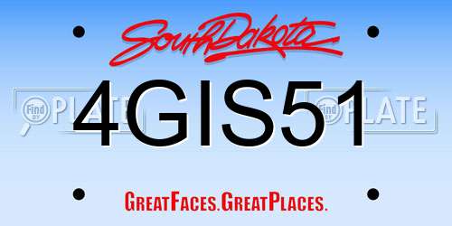 4GIS51 South Dakota License Plate