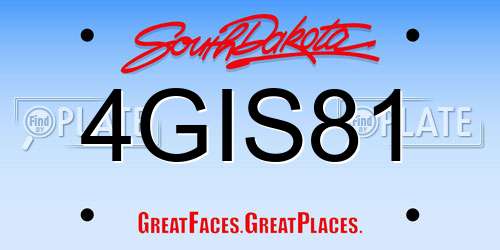 4GIS81 South Dakota License Plate