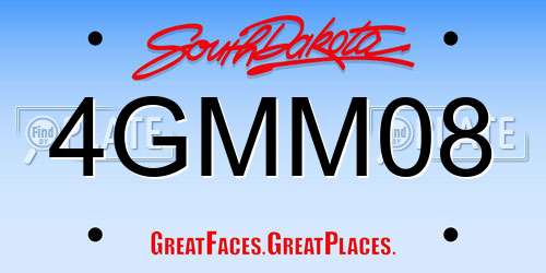 4GMM08 South Dakota License Plate