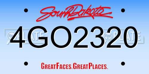 4GO2320 South Dakota License Plate