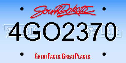 4GO2370 South Dakota License Plate