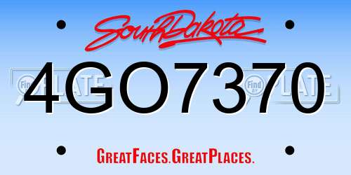 4GO7370 South Dakota License Plate