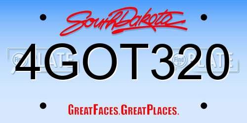 4GOT320 South Dakota License Plate