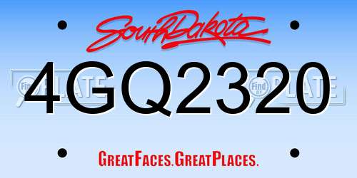 4GQ2320 South Dakota License Plate