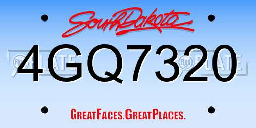 4GQ7320 South Dakota License Plate