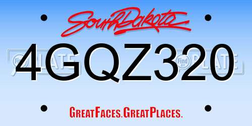 4GQZ320 South Dakota License Plate