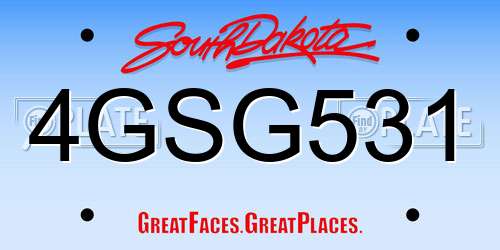 4GSG531 South Dakota License Plate