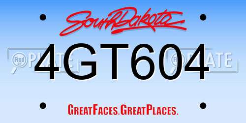 4GT604 South Dakota License Plate