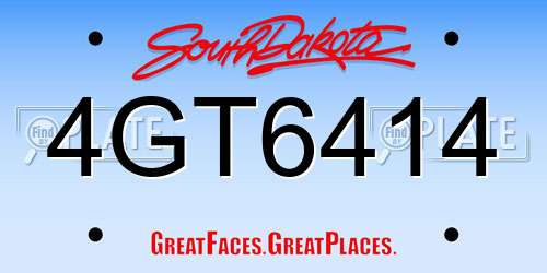 4GT6414 South Dakota License Plate