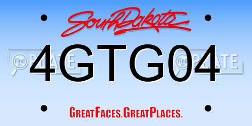 4GTG04 South Dakota License Plate