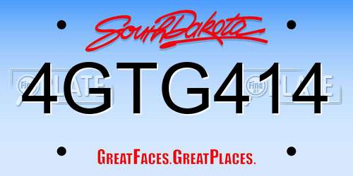 4GTG414 South Dakota License Plate