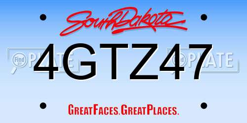 4GTZ47 South Dakota License Plate