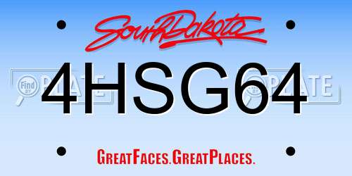 4HSG64 South Dakota License Plate