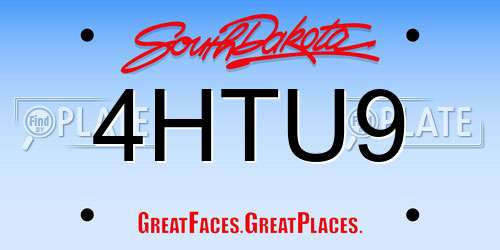 4HTU9 South Dakota License Plate