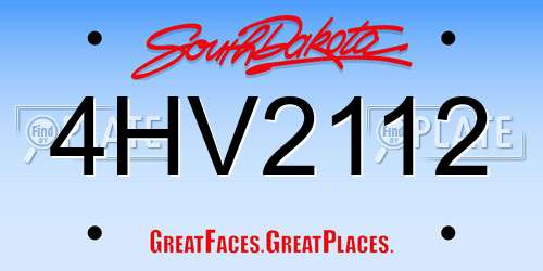 4HV2112 South Dakota License Plate