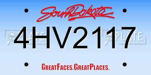 4HV2117 South Dakota License Plate