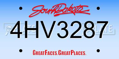 4HV3287 South Dakota License Plate