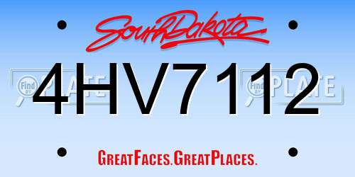 4HV7112 South Dakota License Plate