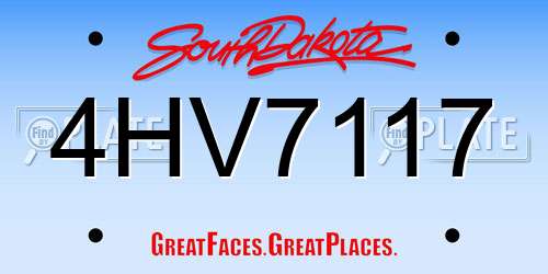 4HV7117 South Dakota License Plate