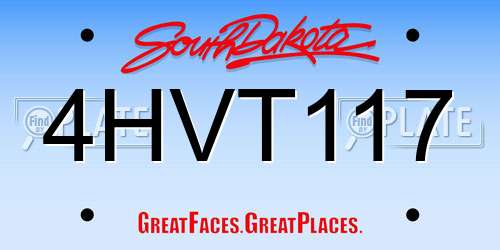4HVT117 South Dakota License Plate