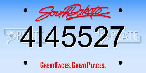 4I45527 South Dakota License Plate