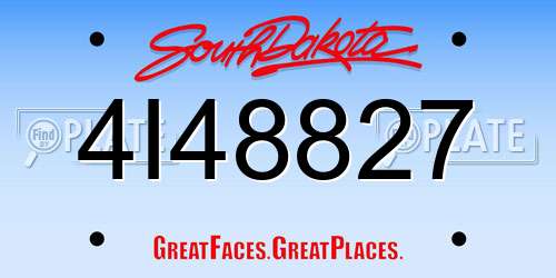 4I48827 South Dakota License Plate