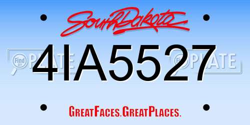 4IA5527 South Dakota License Plate