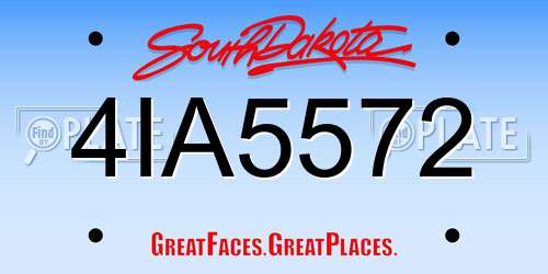 4IA5572 South Dakota License Plate