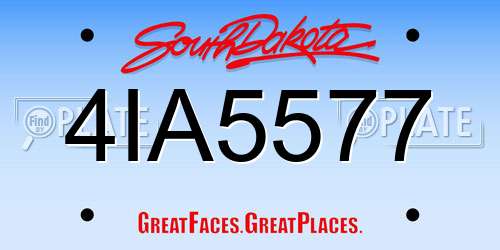 4IA5577 South Dakota License Plate