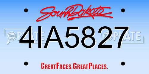 4IA5827 South Dakota License Plate