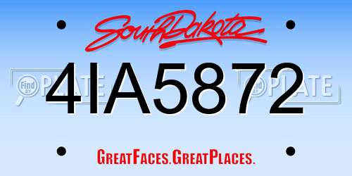 4IA5872 South Dakota License Plate