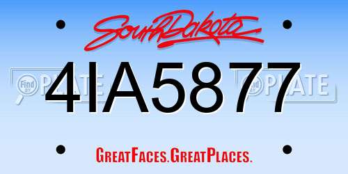 4IA5877 South Dakota License Plate