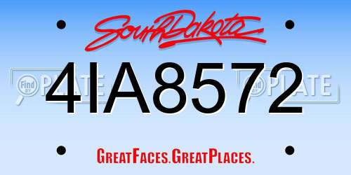 4IA8572 South Dakota License Plate