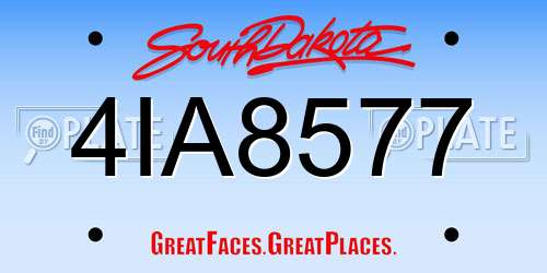 4IA8577 South Dakota License Plate