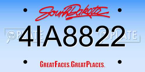 4IA8822 South Dakota License Plate