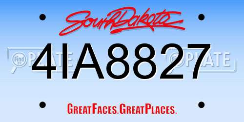 4IA8827 South Dakota License Plate