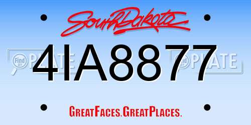 4IA8877 South Dakota License Plate