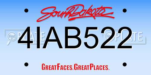 4IAB522 South Dakota License Plate