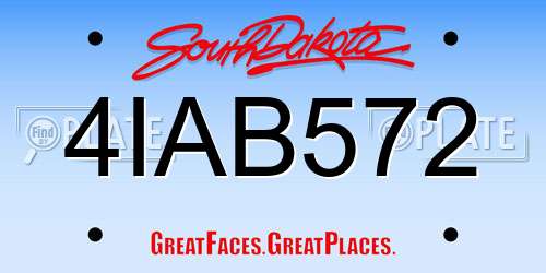 4IAB572 South Dakota License Plate