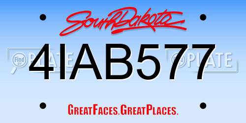 4IAB577 South Dakota License Plate