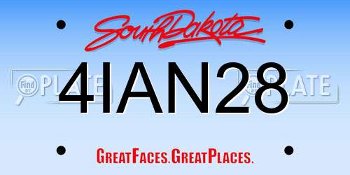 4IAN28 South Dakota License Plate