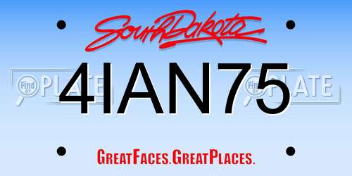 4IAN75 South Dakota License Plate