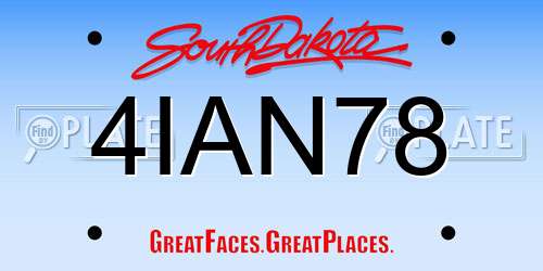 4IAN78 South Dakota License Plate
