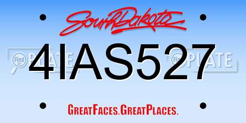 4IAS527 South Dakota License Plate