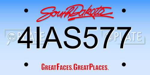 4IAS577 South Dakota License Plate