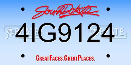 4IG9124 South Dakota License Plate